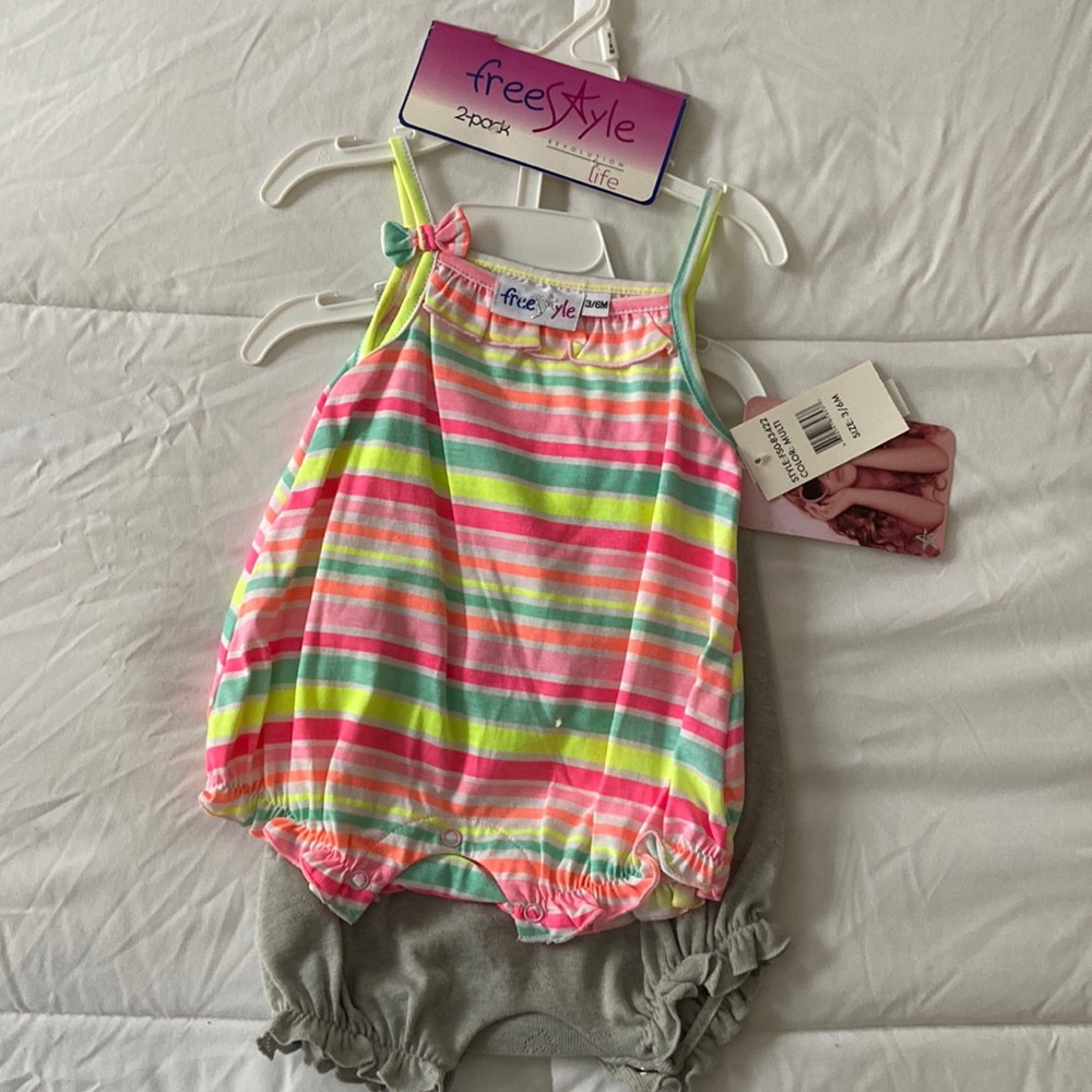 NWT Free Style 2 Pack Romper Sets